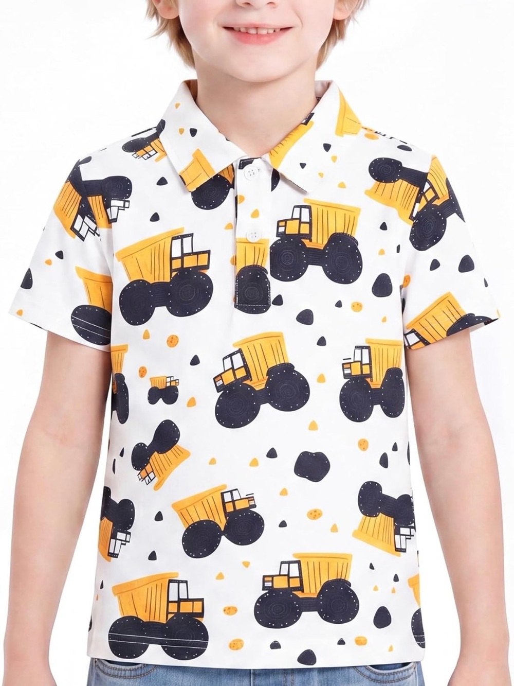 BliBliTaTa Boys’ Dump Truck Polo Shirt – Size 6Y